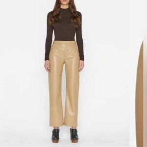 FRAME Recycled Leather Le Jane Crop in Light Camel Women's‎ 29 Straight Leg
